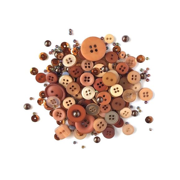 Buttons Galore Lilac Lane Toasted Graham Embellishment Bottle - Picture 2 of 2